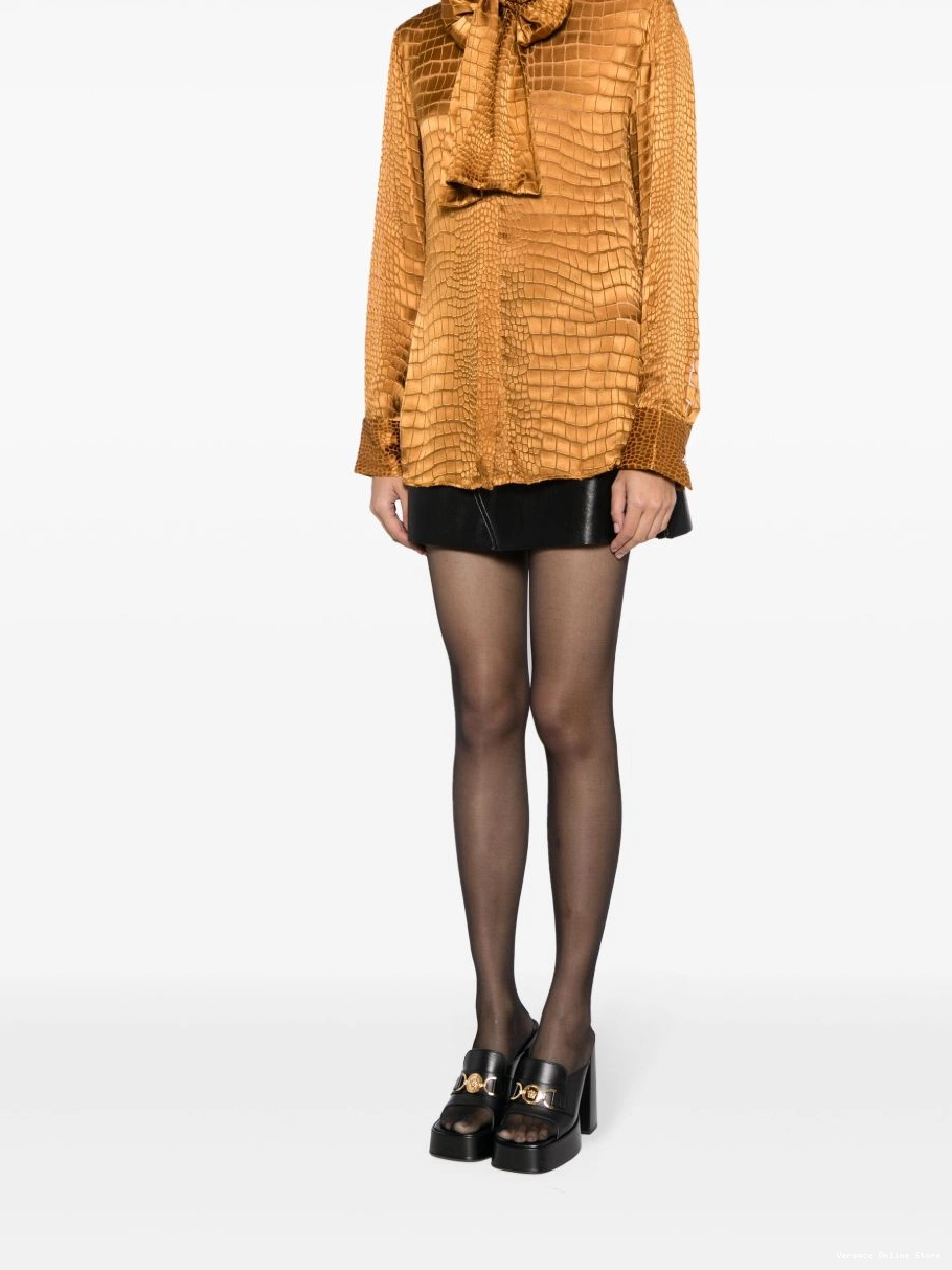 Affordable Versace croc-effect shirt Women scarf-tie 0716